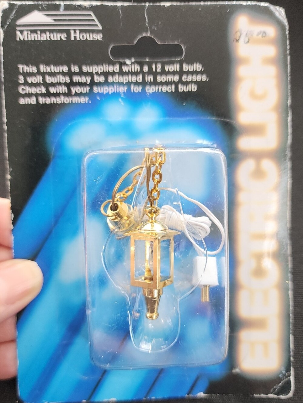 Miniature Dollhouse Hanging Pendant Light Lantern Working Light 12v Chain Gold